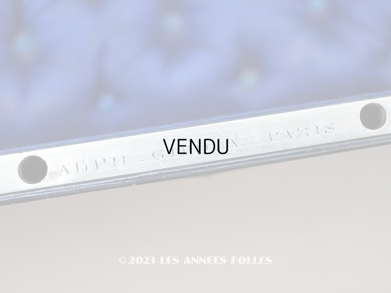 画像15: 1830〜1840年頃　アンティーク 本革製 イニシャル入り　グローブボックス ナイトブルーのシルククッション　- Alphonse Giroux Paris -