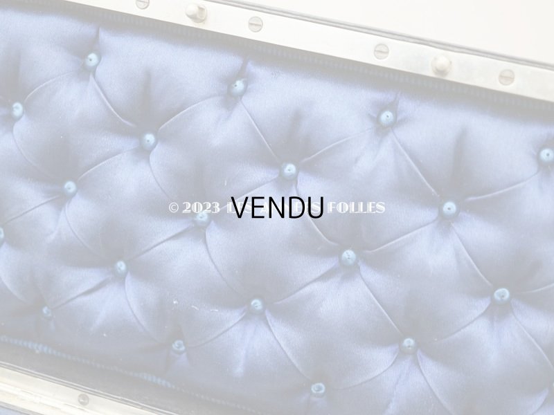 画像11: 1830〜1840年頃　アンティーク 本革製 イニシャル入り　グローブボックス ナイトブルーのシルククッション　- Alphonse Giroux Paris -