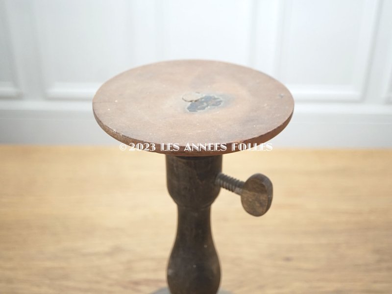 画像4: 19世紀 アンティーク 木製ネジ付き プレザントワール 大きなハット&ウィッグスタンド