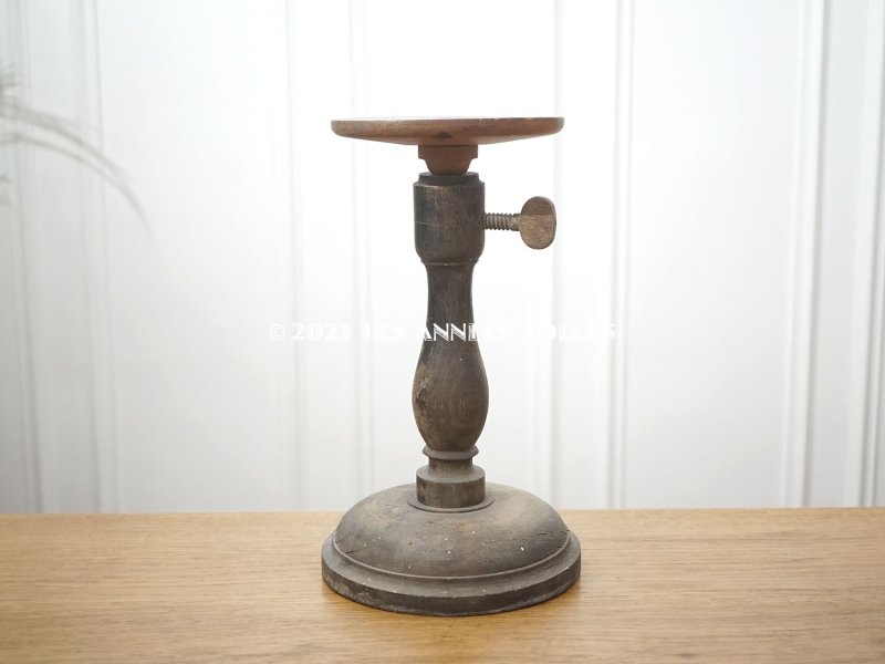 画像3: 19世紀 アンティーク 木製ネジ付き プレザントワール 大きなハット&ウィッグスタンド