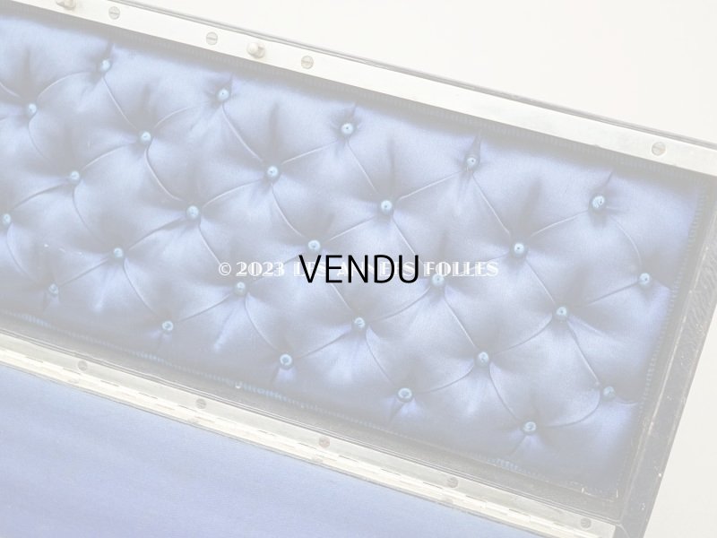 画像10: 1830〜1840年頃　アンティーク 本革製 イニシャル入り　グローブボックス ナイトブルーのシルククッション　- Alphonse Giroux Paris -