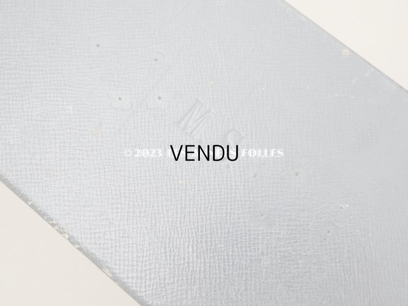 画像4: 1830〜1840年頃　アンティーク 本革製 イニシャル入り　グローブボックス ナイトブルーのシルククッション　- Alphonse Giroux Paris -