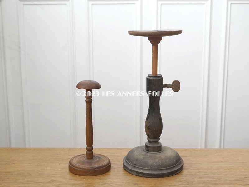 画像10: 19世紀 アンティーク 木製ネジ付き プレザントワール 大きなハット&ウィッグスタンド