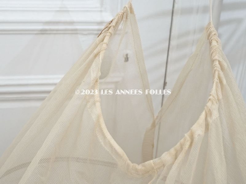 画像4: 1900年頃 未使用 タグ付き アンティーク クリノリン 生成りのチュールレース