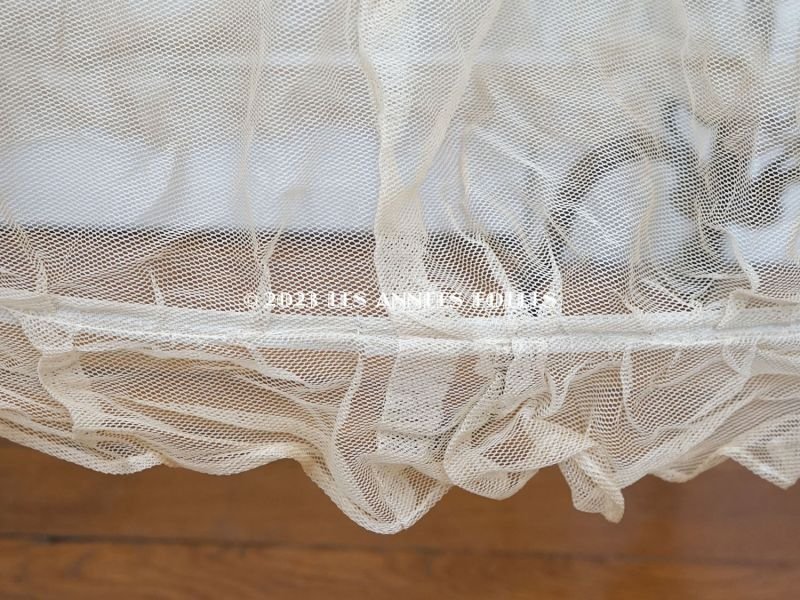 画像7: 1900年頃 未使用 タグ付き アンティーク クリノリン 生成りのチュールレース
