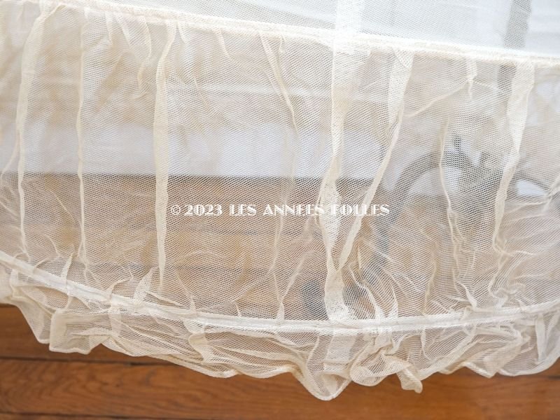 画像6: 1900年頃 未使用 タグ付き アンティーク クリノリン 生成りのチュールレース
