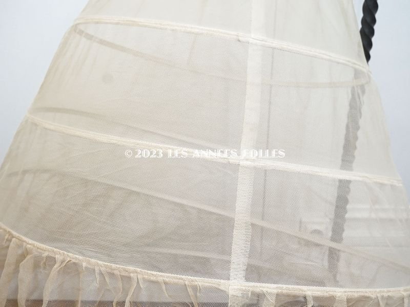 画像5: 1900年頃 未使用 タグ付き アンティーク クリノリン 生成りのチュールレース