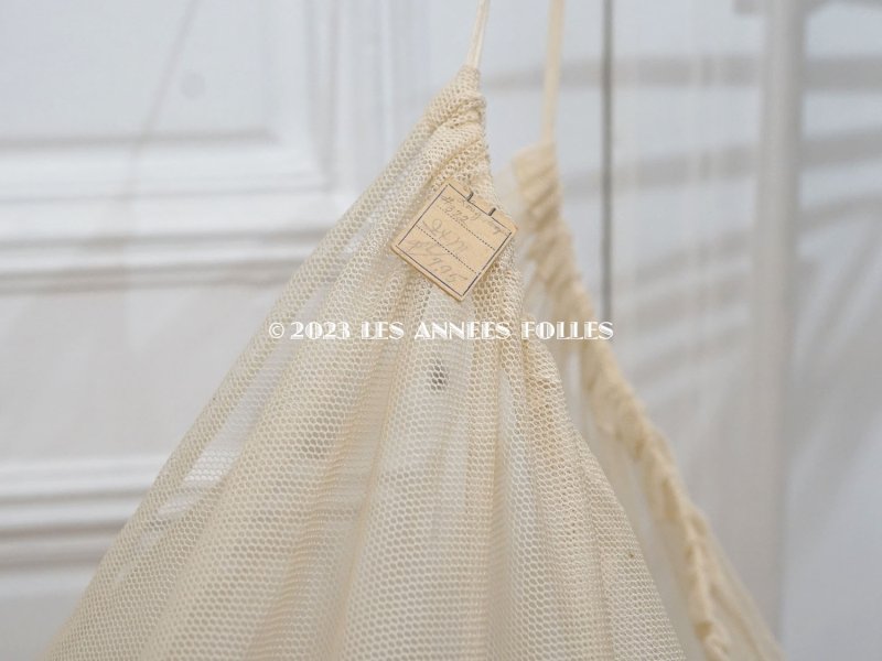 画像3: 1900年頃 未使用 タグ付き アンティーク クリノリン 生成りのチュールレース