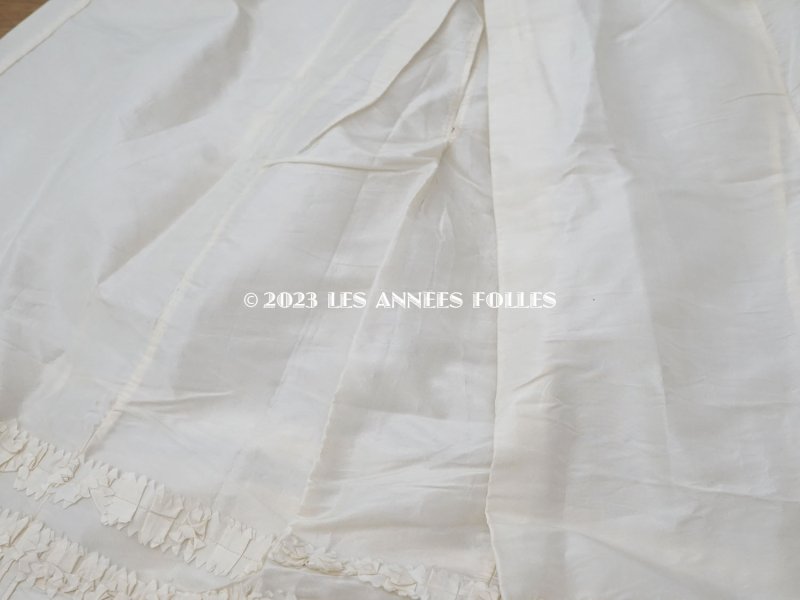 画像6: 1900年頃 アンティーク 新品同様 ウェディングドレスのスカート オフホワイト シルク製