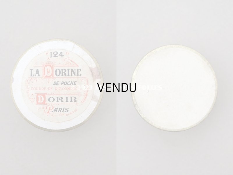 画像3: アンティーク 携帯用 パウダーボックス パフ付 LA DORINE DE POCHE POUDRE DE RIZ COMPACTE - DORIN PARIS -
