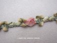 画像3: アンティーク シルク製 薔薇のロココトリム オールドローズ色 ロココリボン 51cm (3)