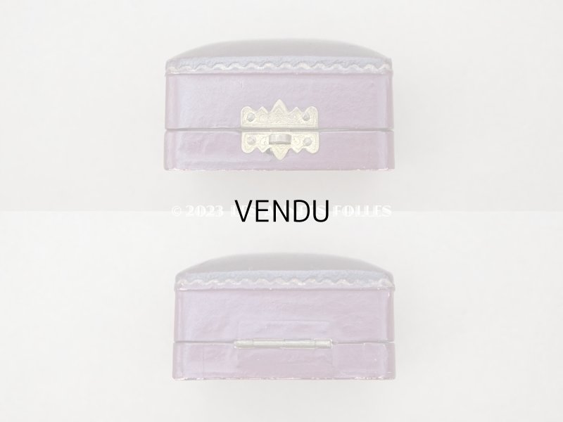 画像7: 19世紀末 アンティーク 本革製 ジュエリーボックス ピアス用 ボルドー 