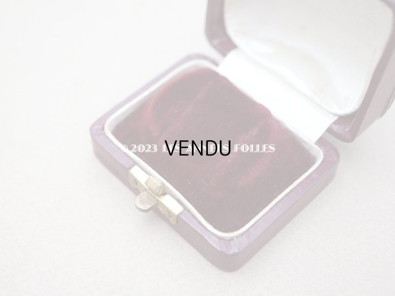 画像4: 19世紀末 アンティーク 本革製 ジュエリーボックス ピアス用 ボルドー 