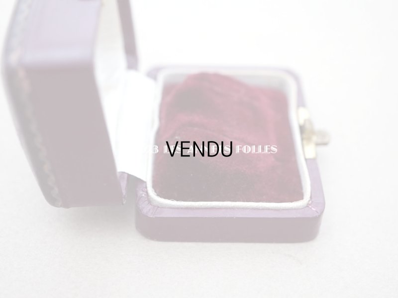 画像5: 19世紀末 アンティーク 本革製 ジュエリーボックス ピアス用 ボルドー 