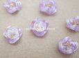 画像3: アンティーク 硝子製 花型のビーズ 紫 6ピースのセット 約9mm  (3)