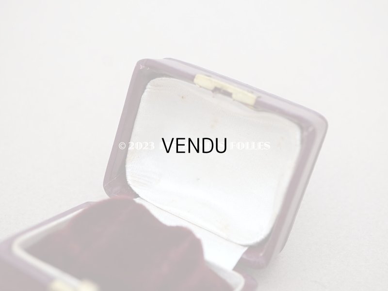 画像3: 19世紀末 アンティーク 本革製 ジュエリーボックス ピアス用 ボルドー 