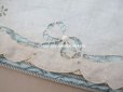 画像11: アンティーク イニシャル刺繍入り シルク製 ハンキーケース パウダーブルー