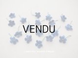 アンティーク ベルベットの布花 ブルー