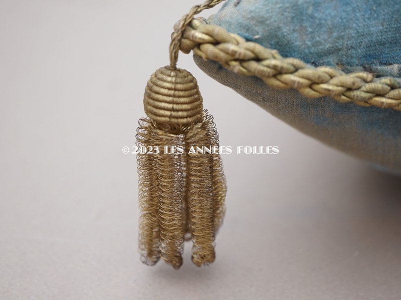 画像7: 19世紀末 アンティーク グローブ・ド・マリエのクッション ピンクッション ブルー