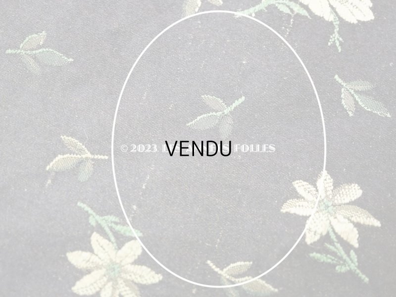 画像7: 19世紀 アンティーク シルク製ファブリック　ライムグリーンの花模様　ジャガード織　48×129cm