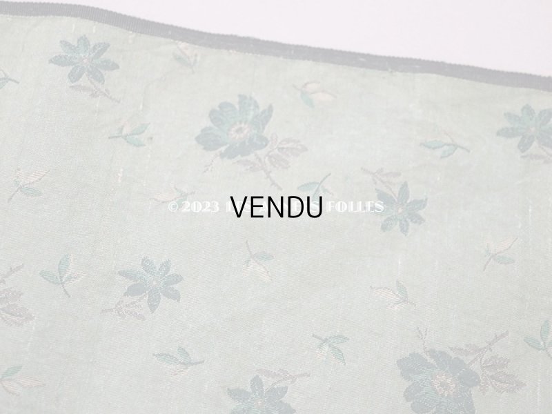 画像6: 19世紀 アンティーク シルク製ファブリック　ライムグリーンの花模様　ジャガード織　48×129cm