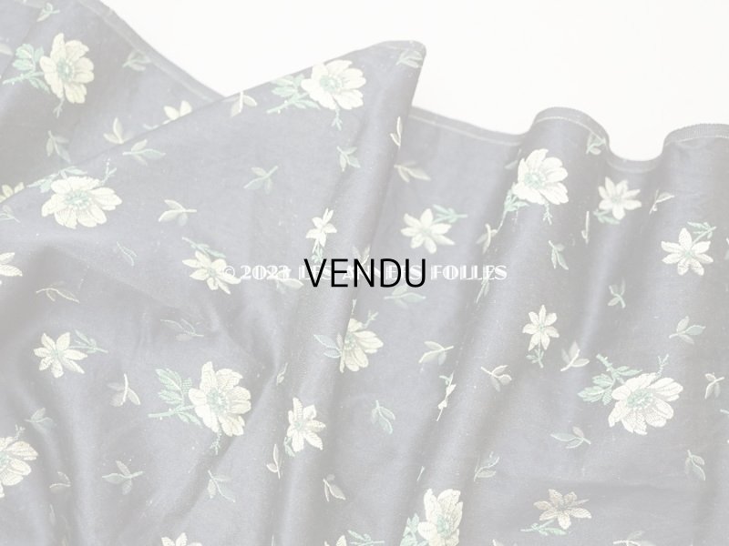 画像5: 19世紀 アンティーク シルク製ファブリック　ライムグリーンの花模様　ジャガード織　48×129cm