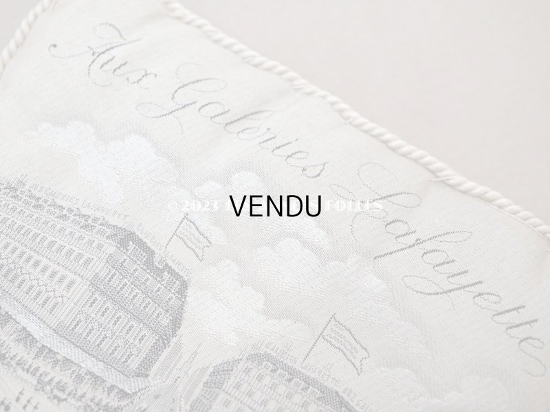 画像5: 1900年代 アンティーク シルク製 クッション ジャガード織 ギャラリー・ラファイエット百貨店 - AUX GALERIES LAFAYETTES -