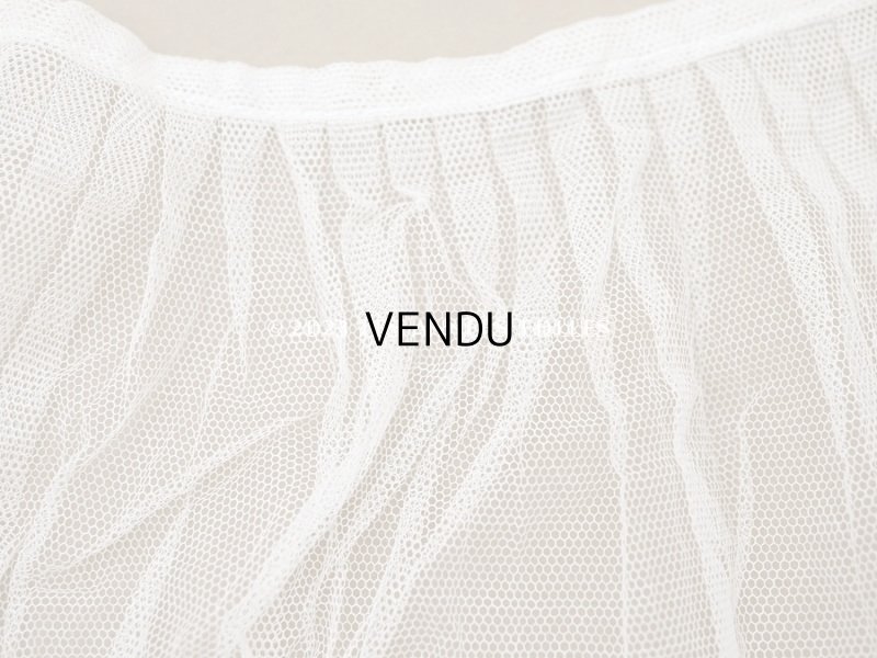 画像4: アンティーク 幅広 プリーツレース オフホワイト 23cm幅 76cm チュールレース