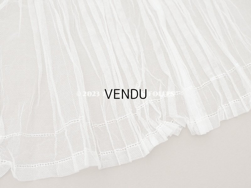 画像3: アンティーク 幅広 プリーツレース オフホワイト 23cm幅 76cm チュールレース