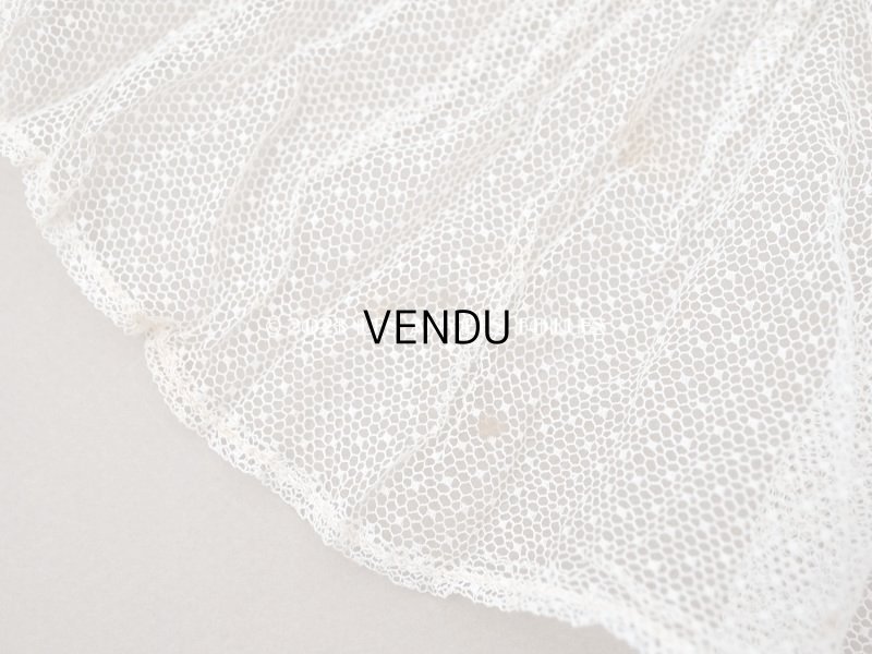 画像7: アンティーク 幅広 ドットのフリルレース エクリュ 16cm幅 39cm チュールレース