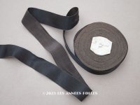 19世紀末 アンティーク シルク製 サテンリボン ブラック＆ブラウン ダブルフェイス　幅2cm 
