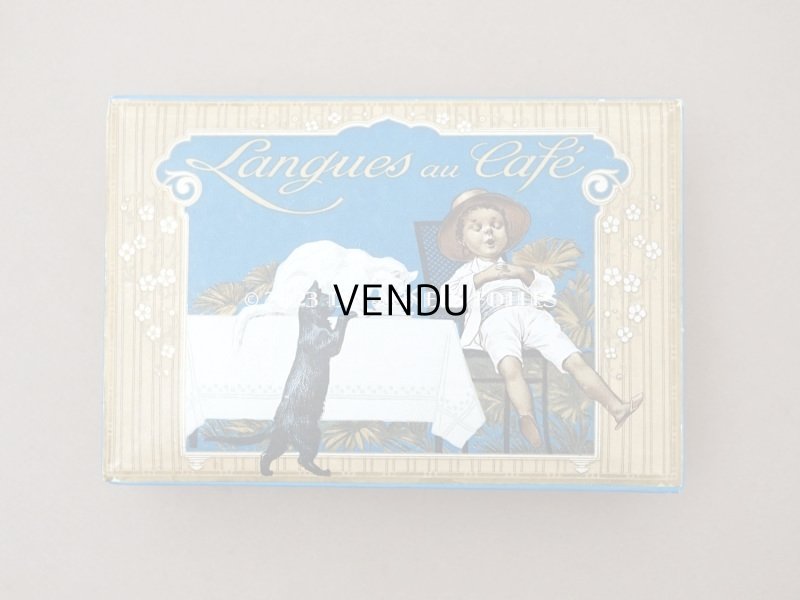 画像2: アンティーク ラングドシャのお菓子箱  LANGUES AU CAFE