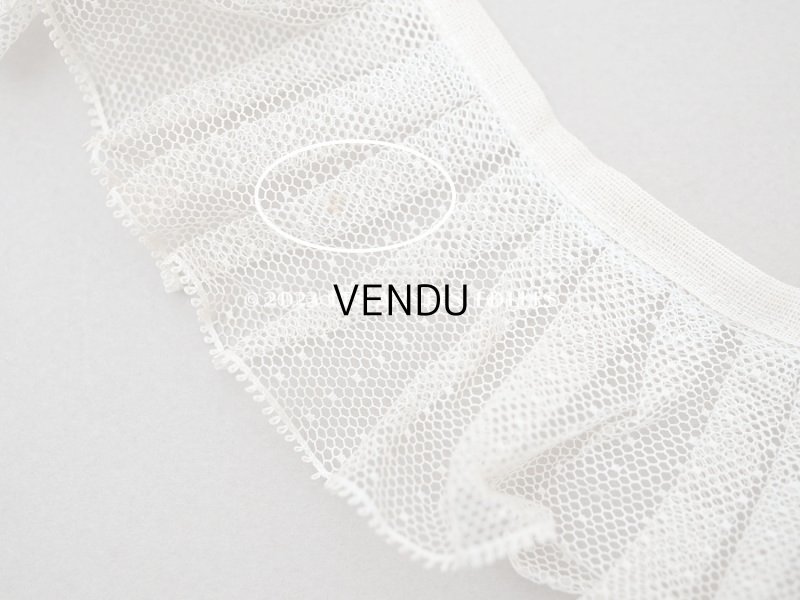 画像7: アンティーク ドット柄 プリーツレース 5.5cm幅 オフホワイト&淡いピンク