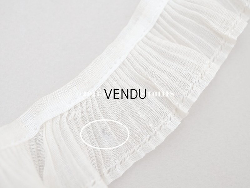 画像5: アンティーク プリーツリボン 生成り コットンオーガンジー 2.3cm幅