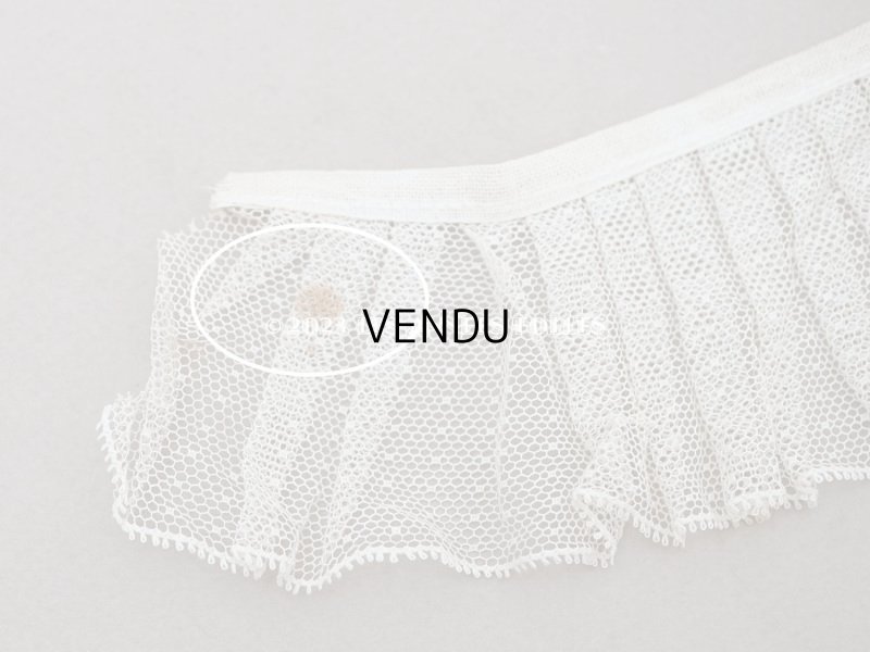 画像9: アンティーク ドット柄 プリーツレース 5.5cm幅 オフホワイト&淡いピンク