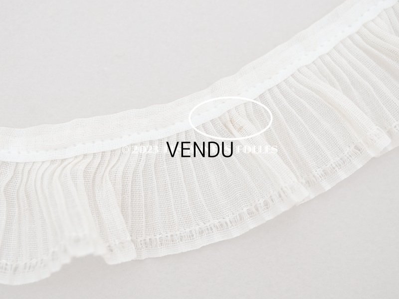 画像8: アンティーク プリーツリボン 生成り コットンオーガンジー 2.3cm幅