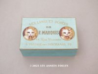 19世紀 アンティーク 『ショコラ・フランソワ・ マルキ』　ラングドシャのお菓子箱  LES LANGUES DOREES DE F.MARQUIS - CHOCOLAT FRANCOIS MARQUIS PARIS -