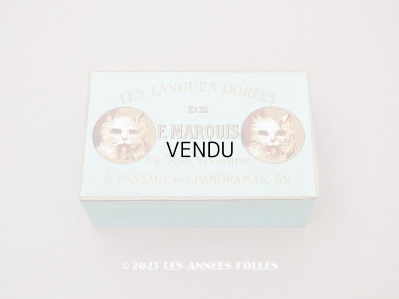 画像1: 19世紀 アンティーク 『ショコラ・フランソワ・ マルキ』　ラングドシャのお菓子箱  LES LANGUES DOREES DE F.MARQUIS - CHOCOLAT FRANCOIS MARQUIS PARIS -