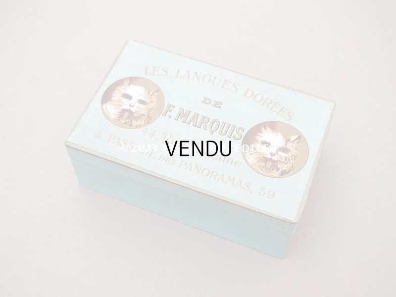 画像2: 19世紀 アンティーク 『ショコラ・フランソワ・ マルキ』　ラングドシャのお菓子箱  LES LANGUES DOREES DE F.MARQUIS - CHOCOLAT FRANCOIS MARQUIS PARIS -