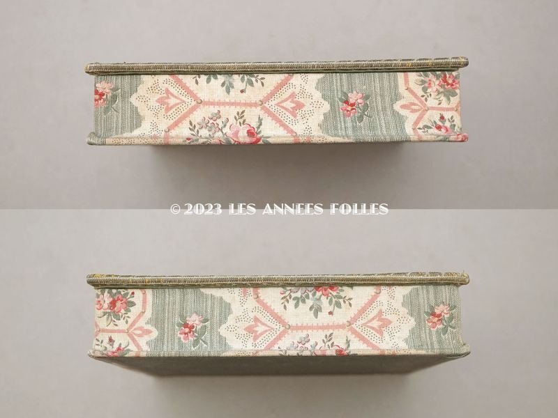 画像5: 1900年頃 アンティーク 薔薇模様 カルトナージュボックス