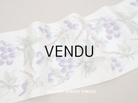 新品同様　19世紀 アンティーク シルク製 幅広リボン ほぐし織り チェリー柄  幅16.2cm