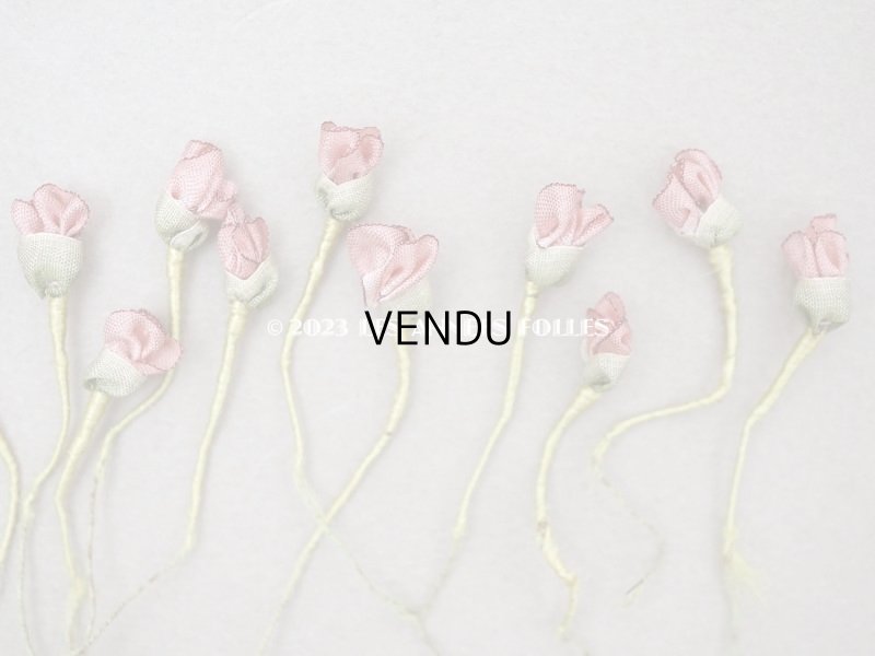 画像5: 19世紀末 アンティーク シルク製 ロココモチーフ 12点セット 未使用 オールドローズ色