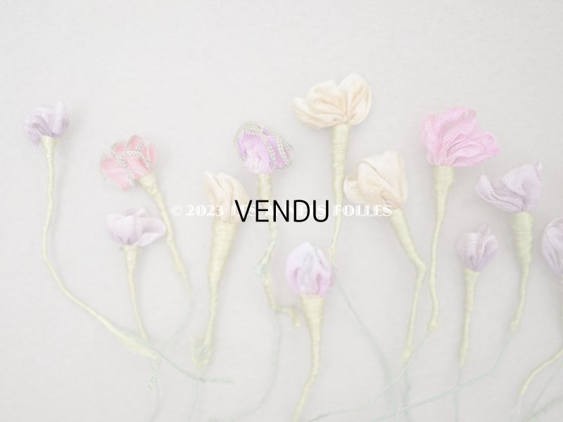 画像3: 19世紀末 アンティーク シルク製 ロココモチーフ 21点セット 未使用