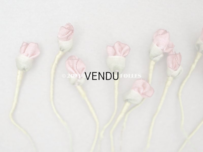 画像4: 19世紀末 アンティーク シルク製 ロココモチーフ 12点セット 未使用 オールドローズ色