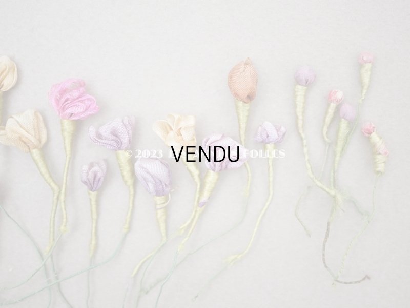 画像4: 19世紀末 アンティーク シルク製 ロココモチーフ 21点セット 未使用