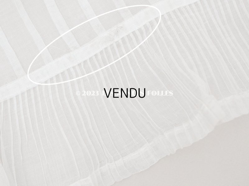 画像6: 1900年頃 アンティーク 幅広 ドレスの裾  プリーツ入り レース付 1.9m 幅21.5cm　コットンオーガンジー