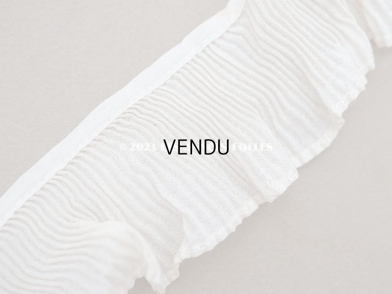 画像3: アンティーク プリーツリボン エクリュ 55cm 4cm幅  