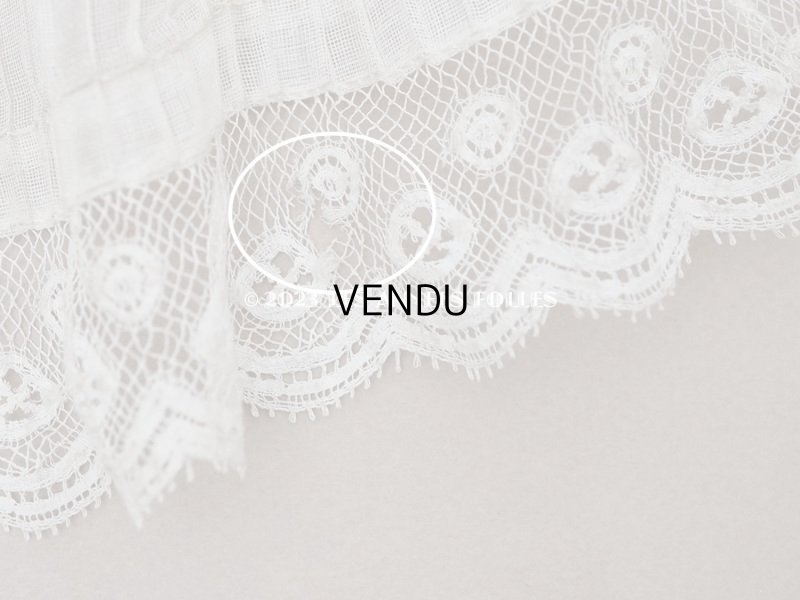 画像9: 1900年頃 アンティーク 幅広 ドレスの裾  プリーツ入り レース付 1.9m 幅21.5cm　コットンオーガンジー