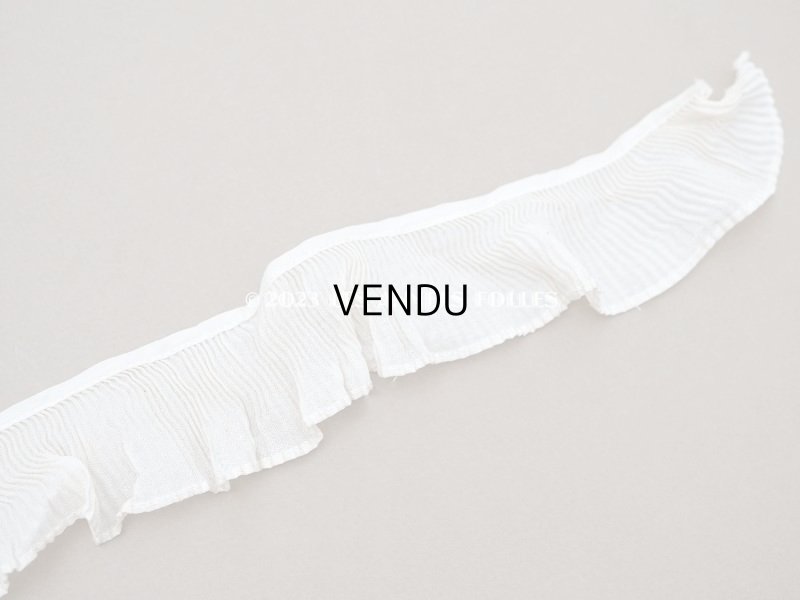 画像6: アンティーク プリーツリボン エクリュ 55cm 4cm幅  