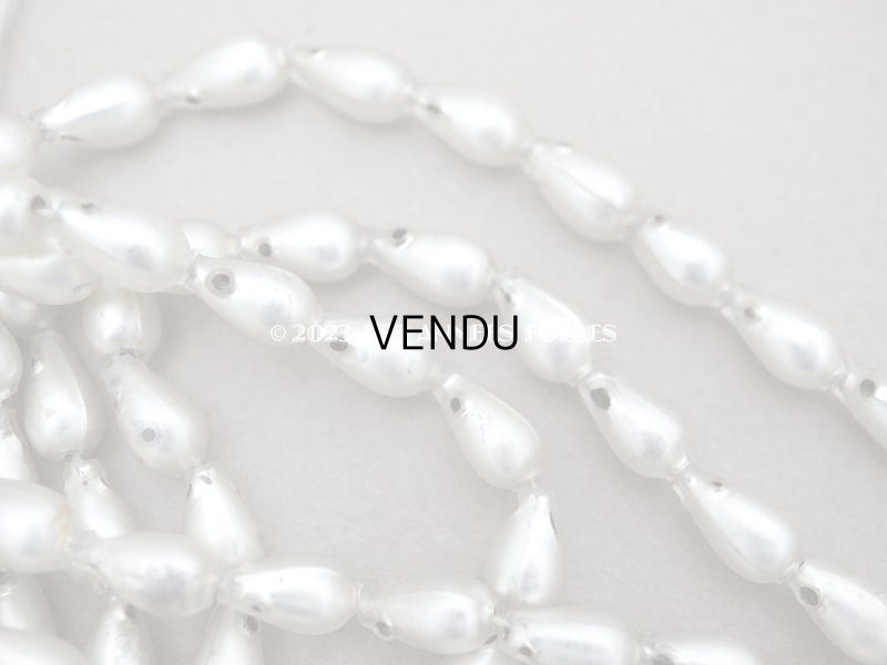 画像6: アンティーク スフレビーズ 4穴 ドロップ型 シルバー 5×9mm 約270ピース 吹きガラス製 ビーズ